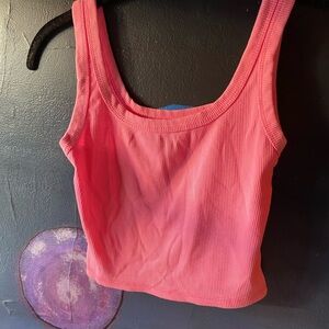 Pink Ribbed Tank Top